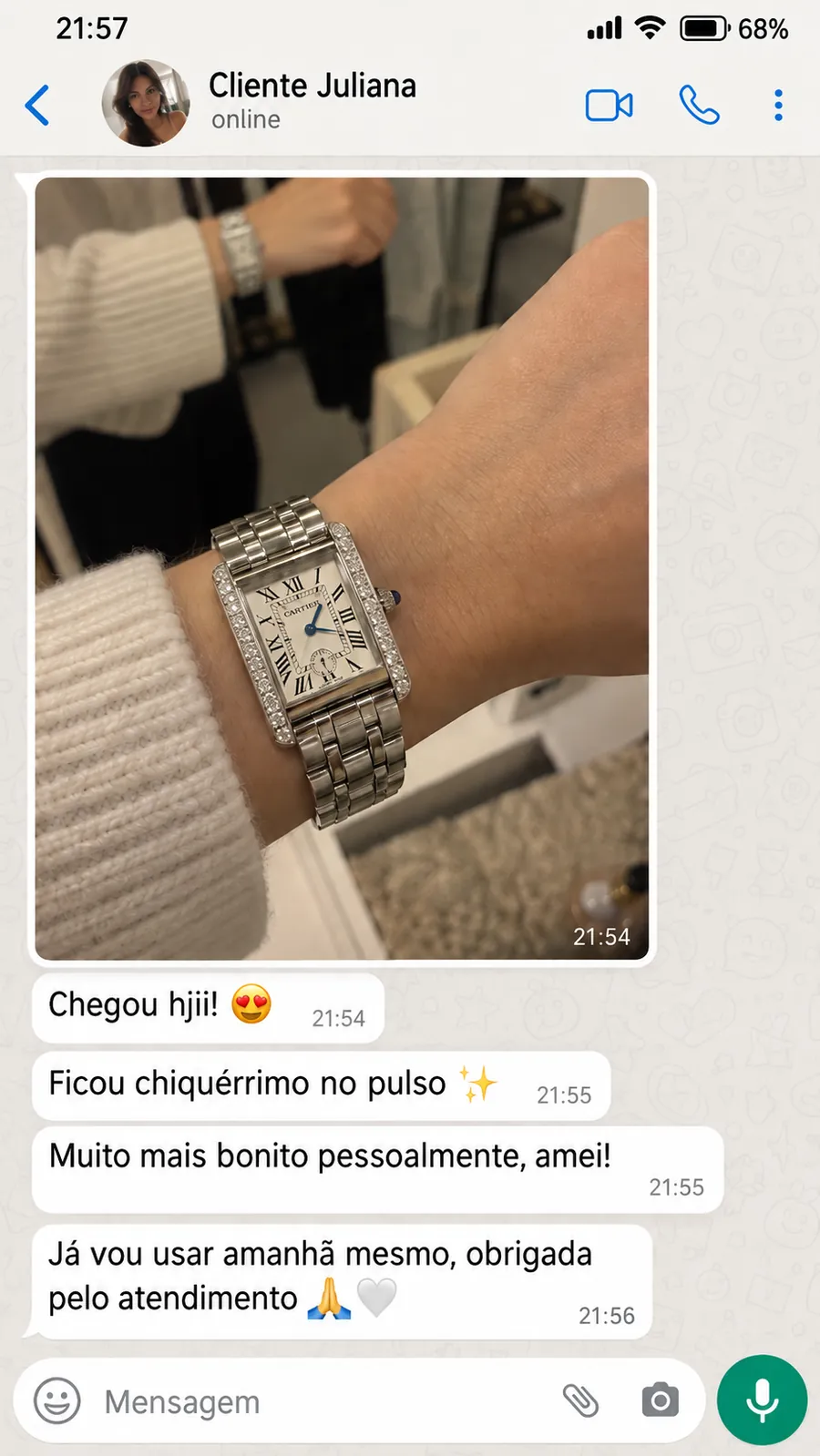 Feedback de cliente com Cartier
